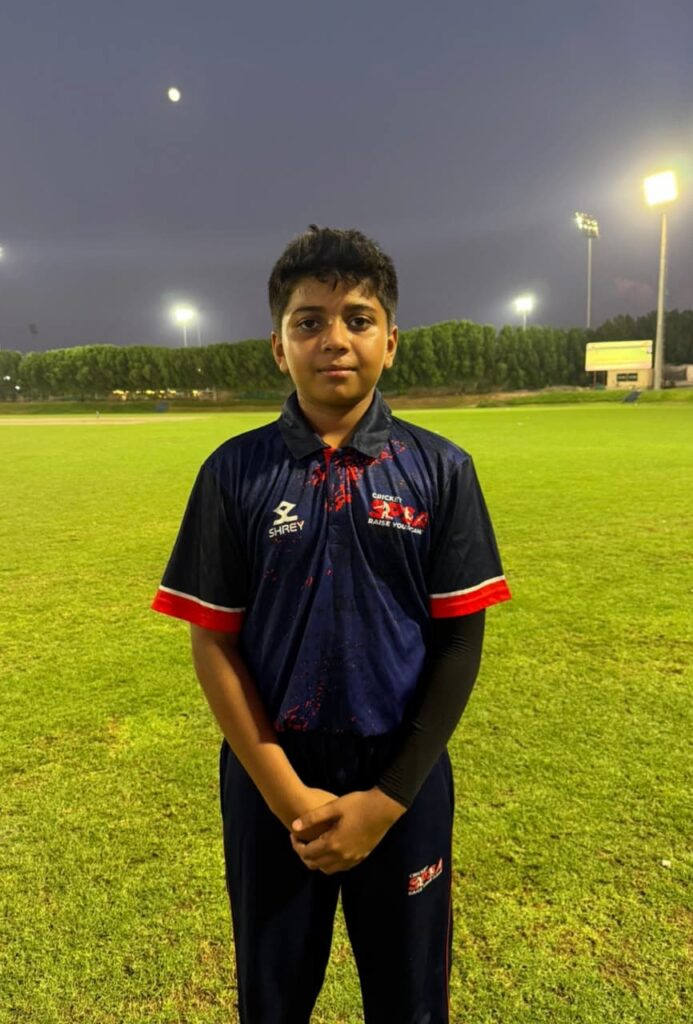 SPSA Avengers player who gave a great all-round performance in their ECB match at Seven Districts ground in Ajman