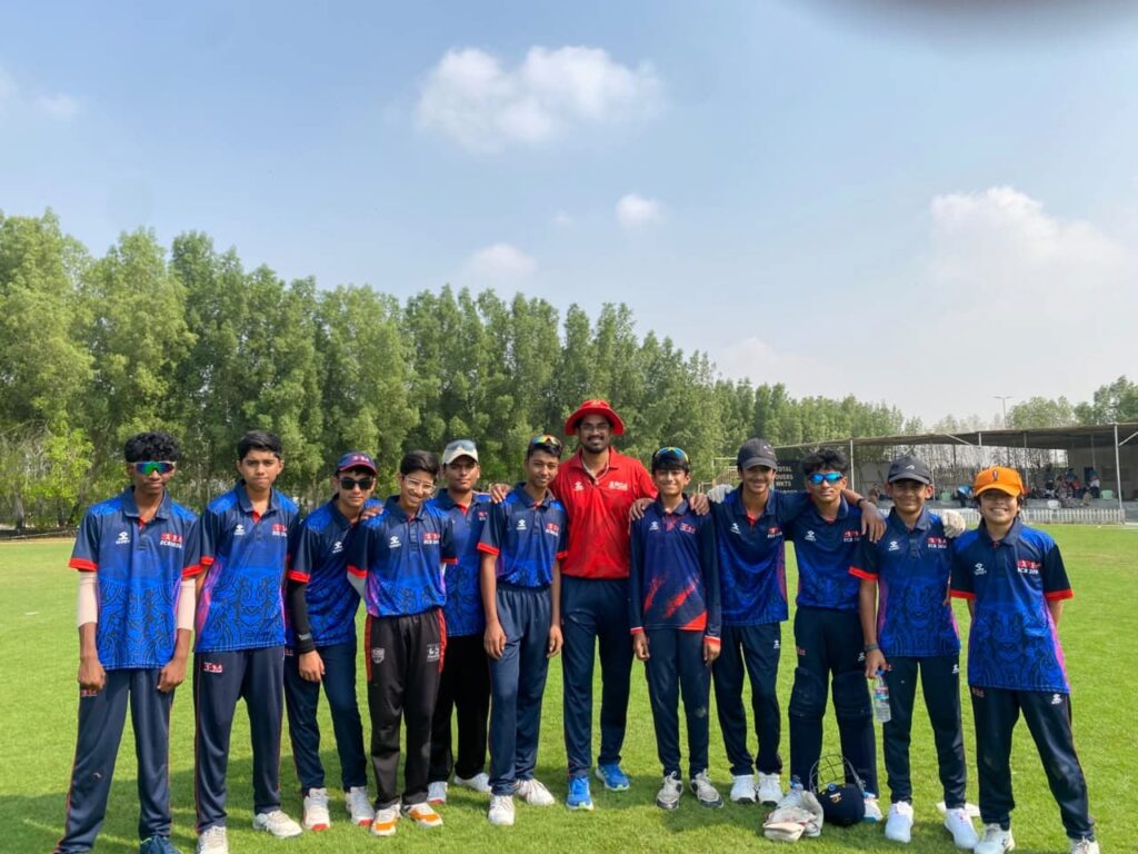 SPSA Mavericks U15 squad at MCC 2 Ajman, ECB Academy League Week 4