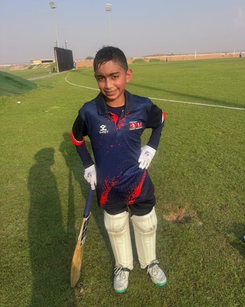 SPSA Raiders U15 batter after his innings at Rovers Ground